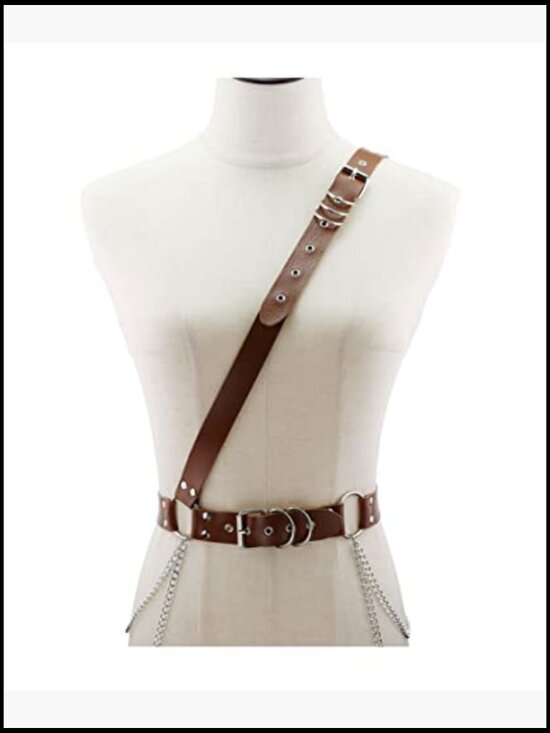 Punk Rock Harness Belt Adjustable Body Straps Chain Tassel Waist Cincher Goth main image 5